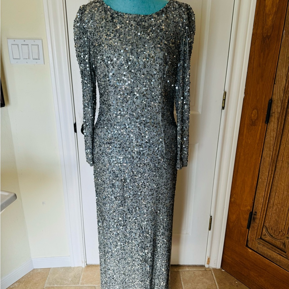 Vintage silk sparkling evening maxi dress. Size M.